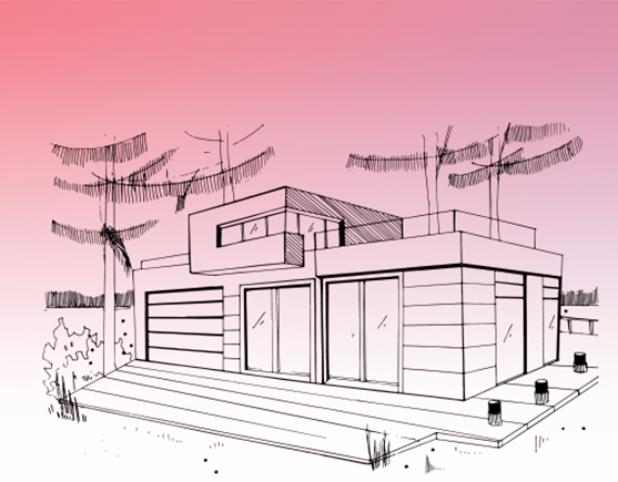 Croquis d'une maison moderne
