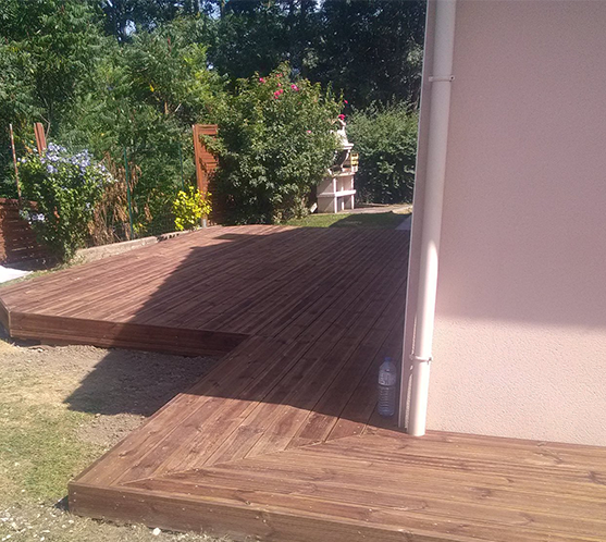 Photo d'un terrasse en bois